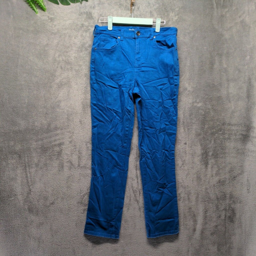 Style & Co Women Jeans Mid Rise Slim Fit Teal Medium Wash W:30 L:31